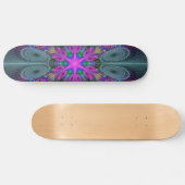 Mandala Colorful Strickendes Fraktal Kunst Kaleido Skateboard (Horizontal)
