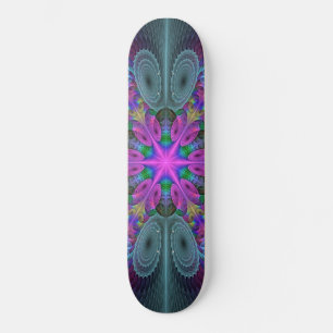 Mandala Colorful Strickendes Fraktal Kunst Kaleido Skateboard