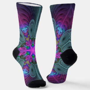 Mandala Colorful Strickendes Fraktal Kunst Kaleido Socken