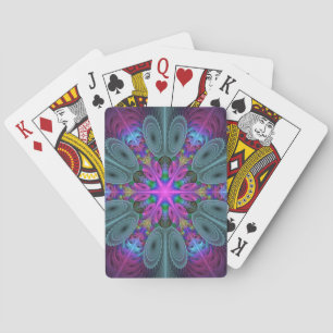 Mandala Colorful Strickendes Fraktal Kunst Kaleido Spielkarten