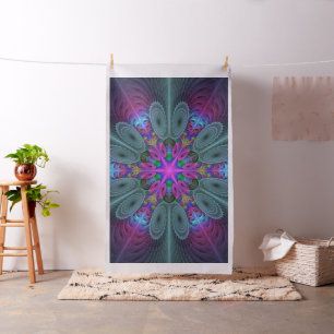 Mandala Colorful Strickendes Fraktal Kunst Kaleido Stoff