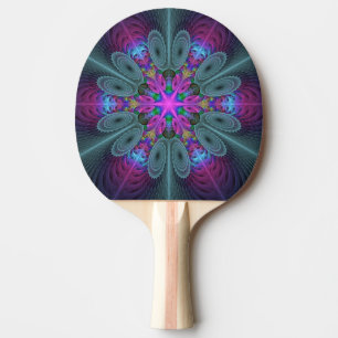 Mandala Colorful Strickendes Fraktal Kunst Kaleido Tischtennis Schläger