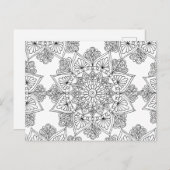 Mandala Coloring Floral Pattern Postkarte (Vorne/Hinten)