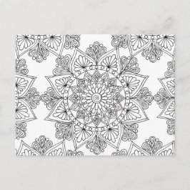 Mandala Coloring Floral Pattern Postkarte