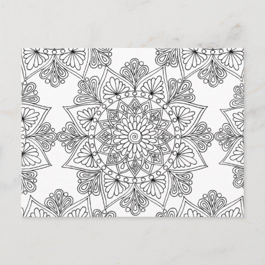 Mandala Coloring Floral Pattern Postkarte (Vorderseite)