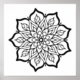Mandala Coloring Poster – Sacred Geometry Wall Art