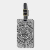 Mandala Compass Design HandGezeichnet Sacred Geome Gepäckanhänger (Vorderseite vertikal)