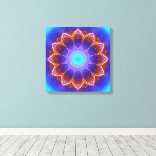 Mandala cool glühend leinwanddruck (Insitu (Holzboden))