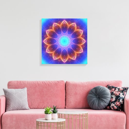 Mandala cool glühend leinwanddruck (Insitu (Wohnzimmer))