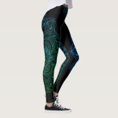 Mandala-cooler Feuer-Druck Leggings (Rechts)