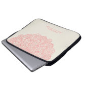 Mandala Coral Pink Handgezeichnetes Muster Laptopschutzhülle (Vorne Knopf)