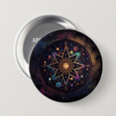 Mandala Cosmic Visionary Art Button (Vorne & Hinten)