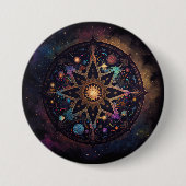Mandala Cosmic Visionary Art Button (Vorderseite)