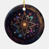 Mandala Cosmic Visionary Art Keramik Ornament (Hinten)