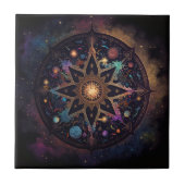 Mandala Cosmic Visionary Art Keramik Tile Fliese (Vorderseite)