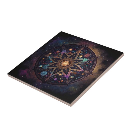 Mandala Cosmic Visionary Art Keramik Tile Fliese (Seite)