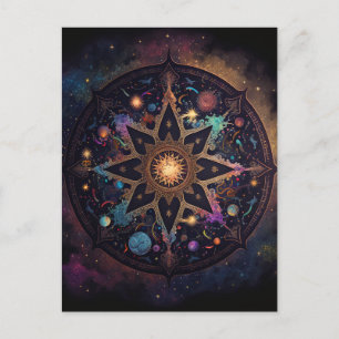 Mandala Cosmic Visionary Art Postcard Postkarte