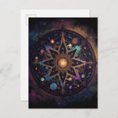 Mandala Cosmic Visionary Art Postcard Postkarte (Vorne/Hinten)