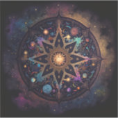 Mandala Cosmic Visionary Art Sticker (Vorderseite)