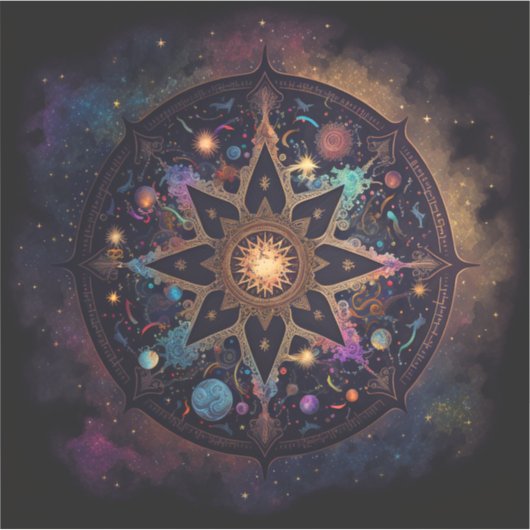 Mandala Cosmic Visionary Art Sticker (Vorderseite)