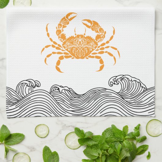 Mandala Crab Geschirrtuch (Gefaltet)