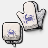 Mandala Crab Ofenhandschuh & Topflappen-Set (Vorderseite/Rückseite)