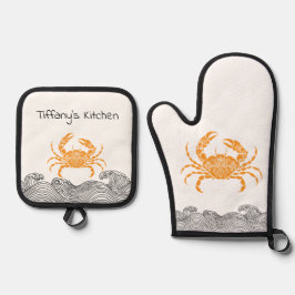 Mandala Crab Ofenhandschuh & Topflappen-Set