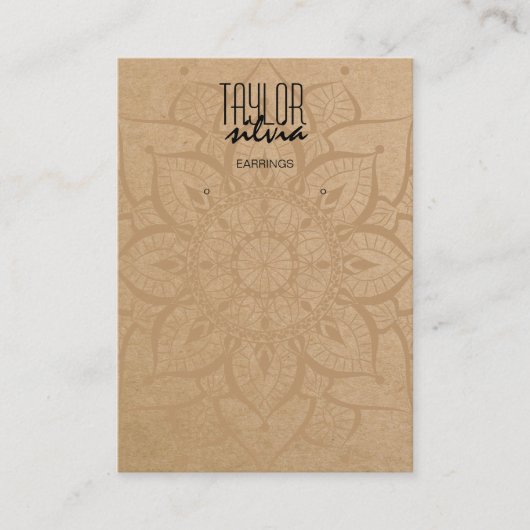 Mandala Craft Papier Ohrring-Display-Karte Visitenkarte (Vorderseite)