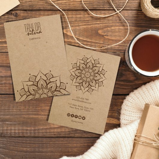 Mandala Craft Papier Ohrring-Display-Karte Visitenkarte