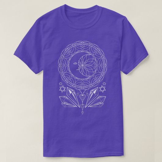 Mandala Crescent Moon Witchcraft Kristalle Pagan O T-Shirt (Design vorne)