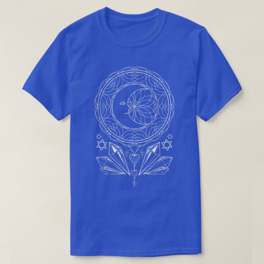 Mandala Crescent Moon Witchcraft Kristalle Pagan O T-Shirt (Design vorne)