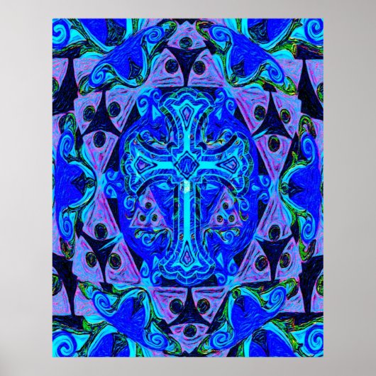 Mandala Cross von Amelia Carrie Poster (Vorne)
