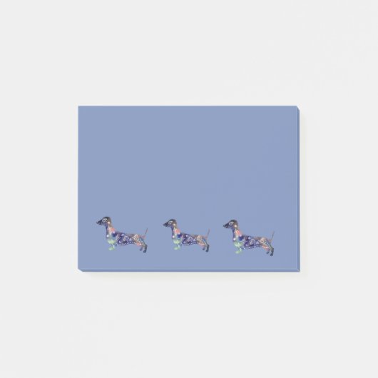 Mandala-Dackel zeichne Post-it-Notizen Post-it Klebezettel (Vorderseite)