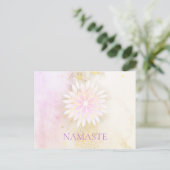 *~* Mandala Dahlia Pastel Lavender Peach AP2 Postkarte (Stehend Vorderseite)