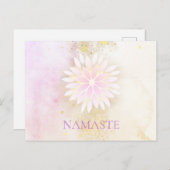 *~* Mandala Dahlia Pastel Lavender Peach AP2 Postkarte (Vorne/Hinten)