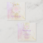 *~* Mandala Dahlia Pastel Lavender Peach AP2 Quadratische Visitenkarte (Vorne/Hinten)