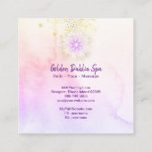 *~* Mandala Dahlia Pastel Lavender Pink Quadratische Visitenkarte (Rückseite)