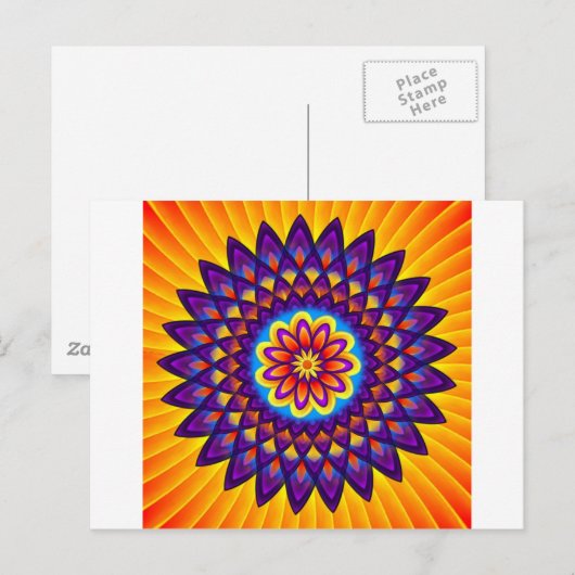 Mandala Dahlia Postkarte (Vorne/Hinten)