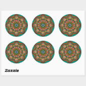 Mandala ~'Daily Focus 6.3.2015 Runder Aufkleber (Blatt)