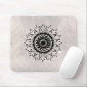 Mandala Damask Black and White Yoga Mousepad (Mit Mouse)