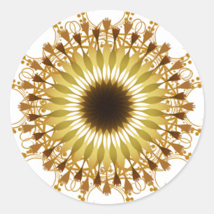 Mandala Damask Lotus Blume Art Runder Aufkleber