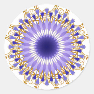 Mandala Damask Lotus Blume Art Runder Aufkleber