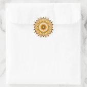 Mandala Damask Lotus Blume Art Runder Aufkleber (Tasche)