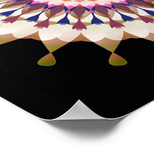 Mandala Damask Lotus Blume Lotus Poster (Ecke)