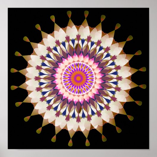 Mandala Damask Lotus Blume Lotus Poster (Vorne)