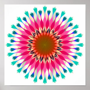 Mandala Damask Lotus Blume Lotus Poster