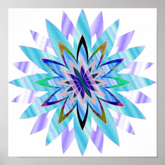 Mandala Damask Lotus Blume Lotus Poster (Vorne)