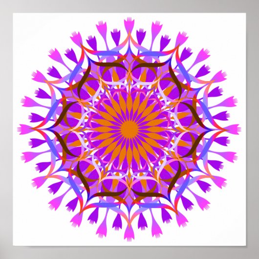 Mandala Damask Lotus Blume Lotus Poster (Vorne)