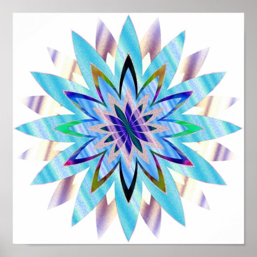 Mandala Damask Lotus Blume Lotus Poster (Vorne)