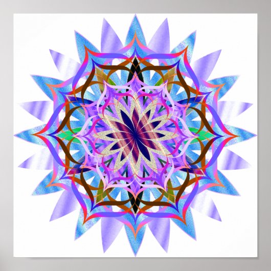 Mandala Damask Lotus Blume Lotus Poster (Vorne)